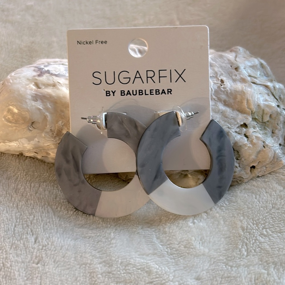 ~ New SugarFix White and Silver Hoops ~ ⚓️